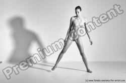 Nude Yoga poses Woman White Moving poses Slim long brown Dynamic poses Pinup